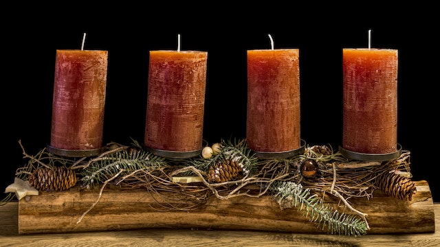 Four Brown Wax Candles